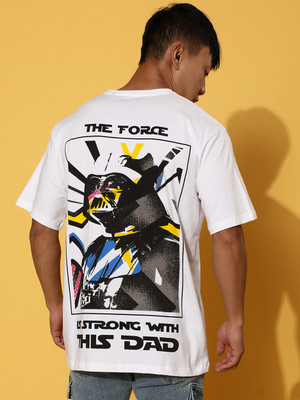 Veirdo Printed, Typography Men Round Neck White T-Shirt