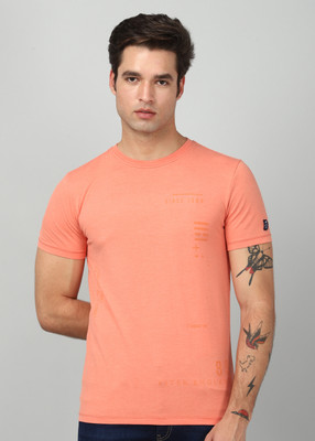 PETER ENGLAND Solid Men Round Neck Red T-Shirt