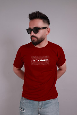 JP Creation Printed Men Round Neck Maroon T-Shirt