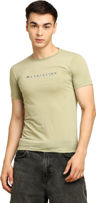 Urban Kanya Typography Men Round Neck Light Green T-Shirt