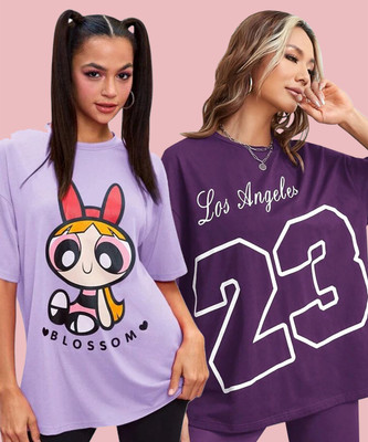 DreamBe Printed Women Round Neck Multicolor T-Shirt