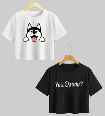 Rauf clothing Printed Women Round Neck Multicolor T-Shirt