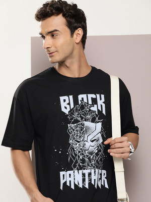 Kook N Keech Marvel Graphic Print Men Round Neck Black T-Shirt