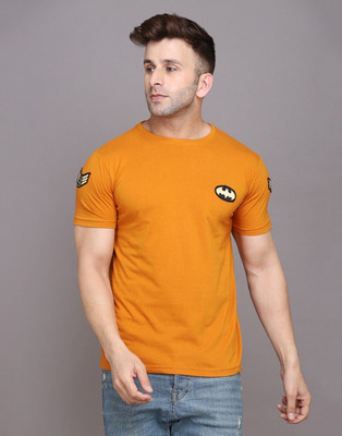 GEUM Printed Men Round Neck Gold T-Shirt