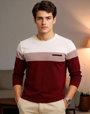 FASHIUM Printed Men Round Neck Maroon T-Shirt