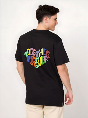 SZN Graphic Print Men Round Neck Black T-Shirt