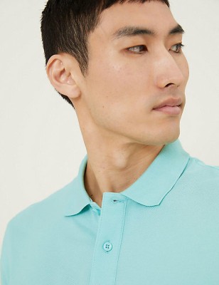 MARKS & SPENCER Solid Men Mandarin Collar Green T-Shirt