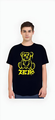Royal Creations By Rv Printed Men Round Neck Black T-Shirt