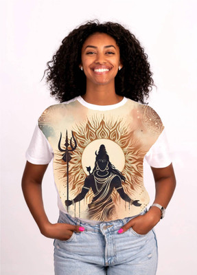 HamsaMART.com Solid Women Round Neck Reversible White T-Shirt