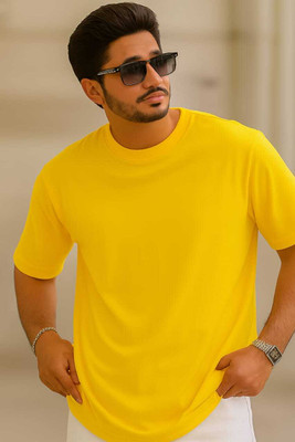 jeneric Printed Men Round Neck Yellow T-Shirt