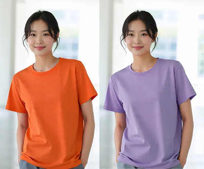 RUBYKNITS Solid Women Round Neck Multicolor T-Shirt