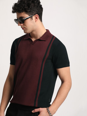THE BEAR HOUSE Colorblock Men Polo Neck Multicolor T-Shirt