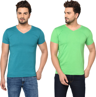 Adorbs Trend Solid Men V Neck Multicolor T-Shirt
