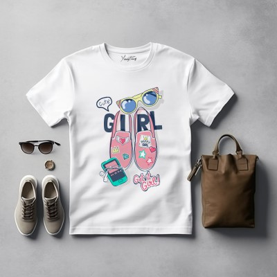 Young trendz Printed Women Round Neck White T-Shirt