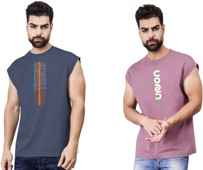 I&D Graphic Print Men Round Neck Multicolor T-Shirt