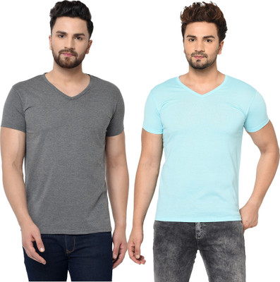 Adorbs Trend Solid Men V Neck Multicolor T-Shirt