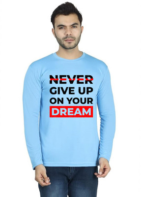 LV CARE Printed Men Round Neck Blue T-Shirt