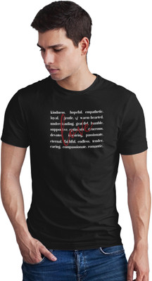 Seek Buy Love Printed Men Round Neck Black T-Shirt