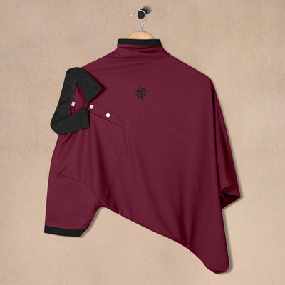 LIMDILEVEN Solid Men Polo Neck Maroon T-Shirt