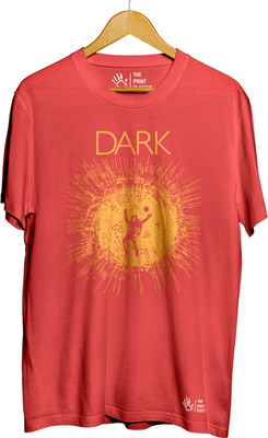 THE PRINT PLATTER Printed Men Round Neck Red T-Shirt