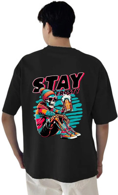THRIFT STYLR Graphic Print Men Round Neck Black T-Shirt