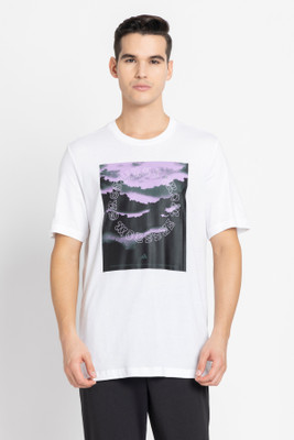 ADIDAS Graphic Print Men Crew Neck White T-Shirt
