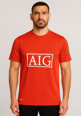 DOSTITCH Printed Men Round Neck Red T-Shirt