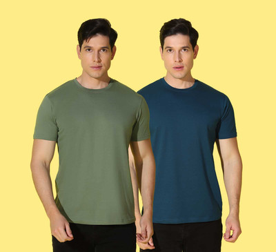 WOOSTRO Solid, Printed Men Round Neck Multicolor T-Shirt
