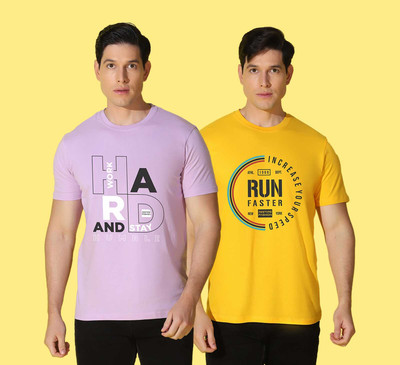 WOOSTRO Typography Men Round Neck Multicolor T-Shirt