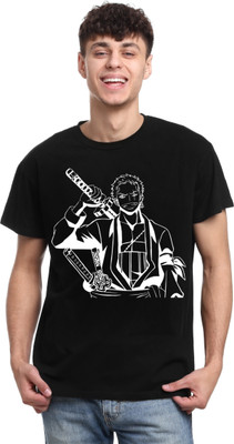 Be Crazyy Printed Men Round Neck Black T-Shirt