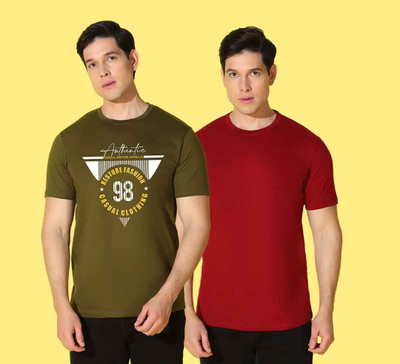 WOOSTRO Typography Men Round Neck Multicolor T-Shirt