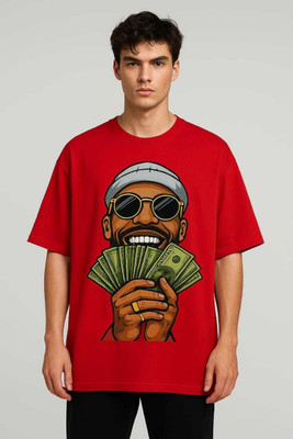 NVMART Printed Men Round Neck Red T-Shirt