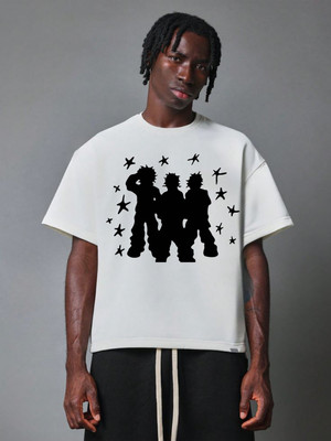DRIPIN Graphic Print Men Crew Neck White T-Shirt