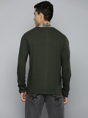 R.Code by The Roadster Life Co. Printed Men Round Neck Light Green T-Shirt