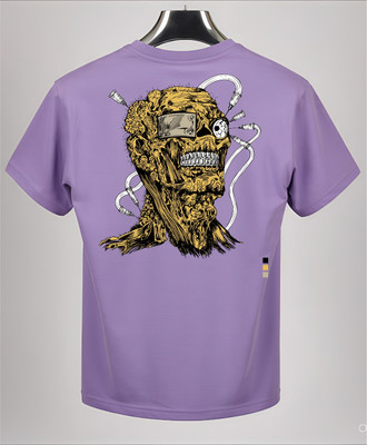 BROP Graphic Print Men Round Neck Purple T-Shirt