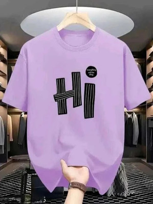 Madilyn Typography Men Round Neck Purple T-Shirt