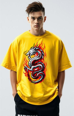 Goodsignn Printed Men Round Neck Yellow T-Shirt