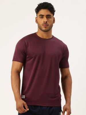 SPORTS 52 WEAR Solid Men Round Neck Purple T-Shirt