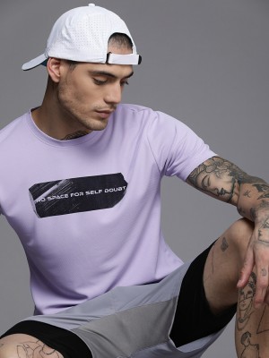 WROGN ACTIVE Printed Men Round Neck Purple T-Shirt