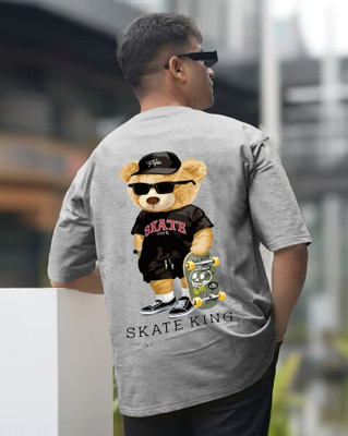TEESHACK Graphic Print Men Round Neck Grey T-Shirt