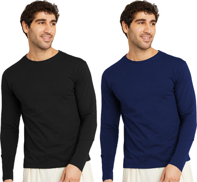 OrrganicChics Solid Men Round Neck Multicolor T-Shirt