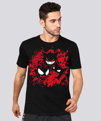 BROTEES Printed Men Round Neck Black T-Shirt