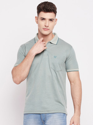 DUKE Solid Men Polo Neck Green T-Shirt