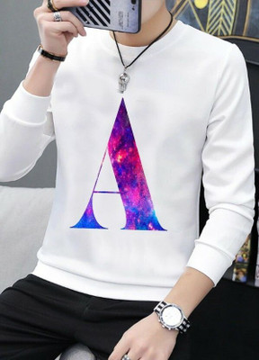 Jishu Fashion Printed Men Round Neck White T-Shirt