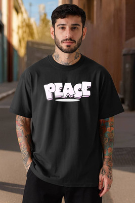 RIVONN Graphic Print, Printed Men Round Neck Black T-Shirt