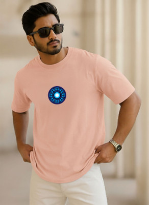 SINNER STREET Printed, Superhero Men Round Neck Brown T-Shirt