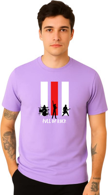 Be Collardo Printed Men Round Neck Purple T-Shirt
