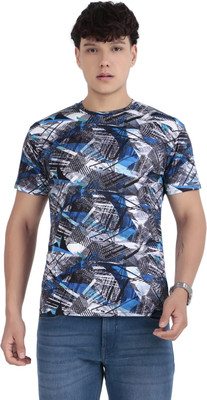 Kibitzer Printed Men Round Neck Light Blue T-Shirt