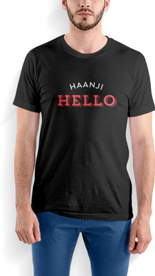 gaffa Printed Men Round Neck Black T-Shirt