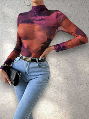 THECOZYNESTT Casual Printed Women Beige Top